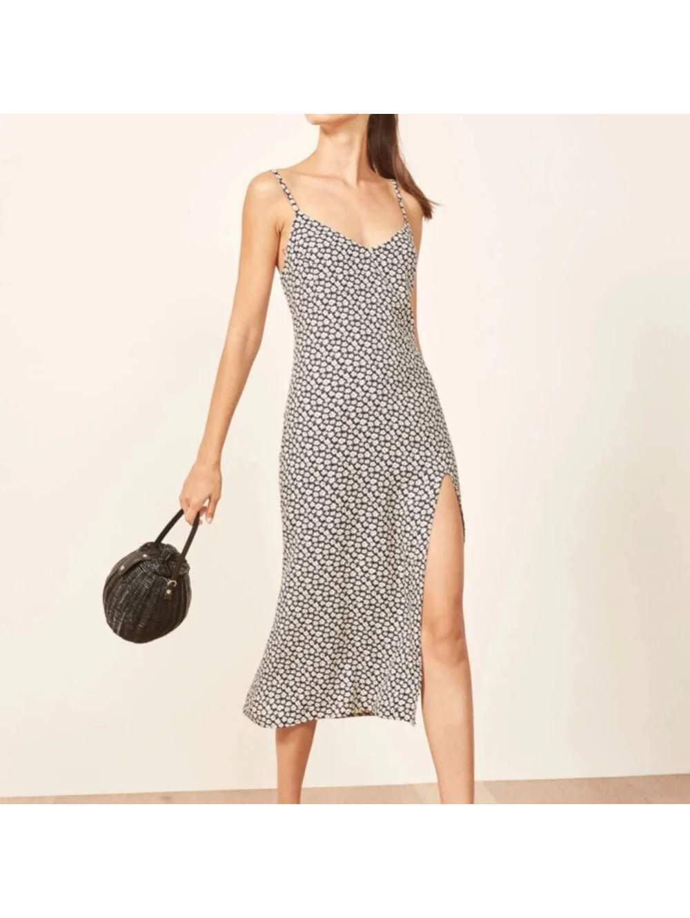 Reformation Crimini Floral Midi Dress with slit Sz 4